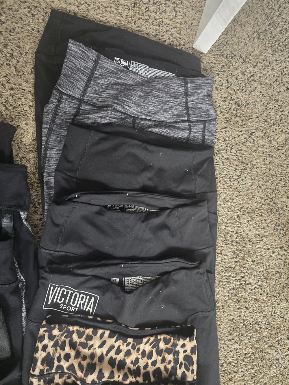 Black and Leopard Leggings - Yoga Active Bottoms - Picture 4 of 9